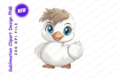 Cute little duckling cartoon style clipart png Product Image 1