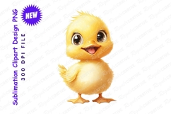 Cute cartoon yellow chick clipart png Product Image 1