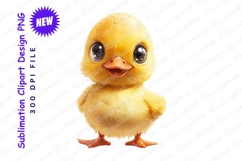 Cute baby chick with eggshell head clipart Product Image 1