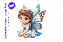 Cute baby fairy with butterfly wings clipart png Product Image 1
