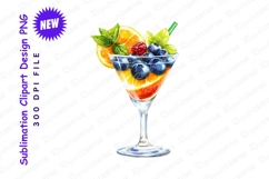 Watercolor fruit cocktail clipart png Product Image 1