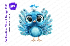 Cute animated peacock bird clipart png Product Image 1