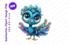 Cute baby peacock character clipart png Product Image 1