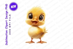 Cute smiling cartoon duckling clipart png Product Image 1