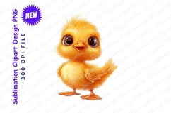 Cute cartoon yellow chick illustration clipart png Product Image 1