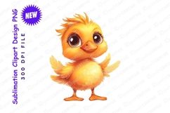 Cute yellow chick cartoon clipart png Product Image 1