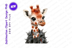 Giraffe animal punk rocker style clipart Product Image 1