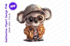 Cute koala with cap and glasses clipart png Product Image 1