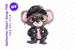 Cool koala cartoon wearing jacket and cap clipart png Product Image 1