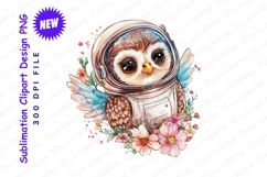 Cute owl astronaut clipart png design Product Image 1