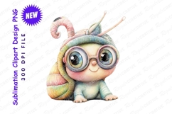 Cute snail baby with glasses clipart png Product Image 1