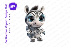 Zebra astronaut cute space explorer clipart png Product Image 1
