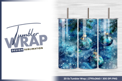 Blue christmas baubles tumbler png Product Image 1