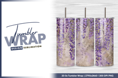 Purple wisteria flowers hanging textured background tumbler Product Image 1