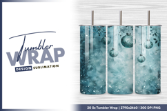 Elegant christmas baubles on textured blue tumbler png Product Image 1
