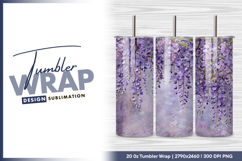 Cascading purple wisteria flowers tumbler png Product Image 1