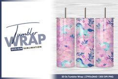 Pastel unicorns and floral seamless pattern tumbler png Product Image 1