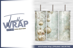 Elegant christmas baubles with snowflake background tumbler Product Image 1