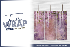 Wisteria flowers hanging on textured background tumbler png Product Image 1