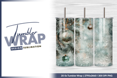 Christmas ornaments on pine branch tumbler png Product Image 1