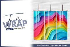 Abstract rainbow waves colorful background tumbler png Product Image 1