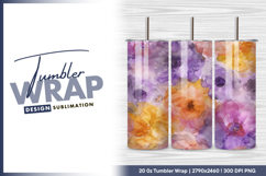 Watercolor floral seamless pattern tumbler png design Product Image 1