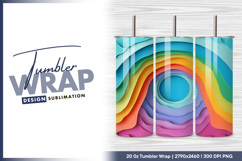 Colorful layered paper cut tumbler png Product Image 1