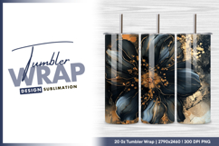 Elegant dark flower with golden accents tumbler png Product Image 1