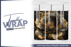 Abstract black and gold luxury flower tumbler png Product Image 1