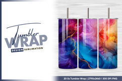 Abstract fluid art with gold glitter details tumbler png Product Image 1
