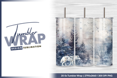 Winter wolf in snowy forest tumbler png Product Image 1