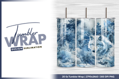 Winter wolf landscape tumbler design Product Image 1