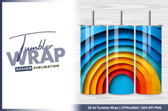 Colorful paper rainbow arches tumbler png Product Image 1