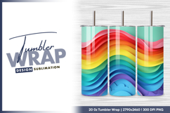 Colorful wavy layers rainbow spectrum tumbler png Product Image 1