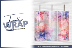Watercolor floral pattern seamless pink and purple tumbler Product Image 1