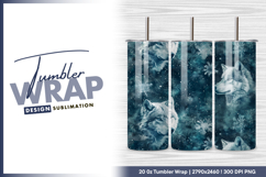 Wolves with snowflakes pattern winter tumbler png Product Image 1