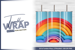 Colorful paper cut rainbow tumbler png design Product Image 1