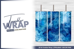 Abstract blue ink swirls texture tumbler png Product Image 1