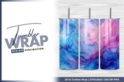 Abstract pink blue marble alcohol ink art tumbler png Product Image 1
