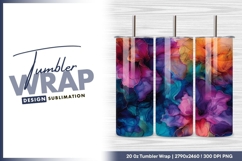 Abstract floral ink painting tumbler png design Product Image 1