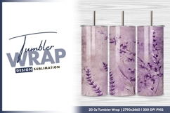 Lavender flowers purple grunge background tumbler png Product Image 1