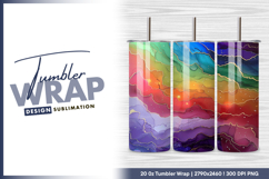 Rainbow alcohol ink art tumbler png design Product Image 1