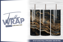 Black and gold abstract tumbler png design Product Image 1