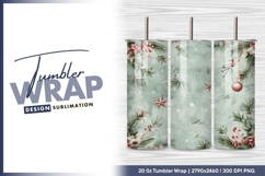 Watercolor christmas background with fir branches tumbler Product Image 1