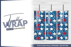 Patriotic star pattern red white blue tumbler png Product Image 1