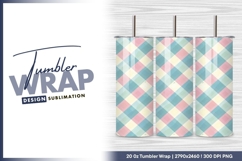 Pastel plaid pattern tumbler png Product Image 1