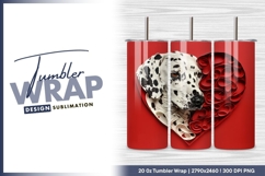 Dalmatian dog with heart valentine gift tumbler png Product Image 1