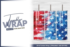 Patriotic watercolor with stars tumbler png Product Image 1
