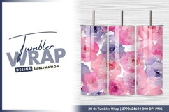 Watercolor roses seamless pattern pink and purple tumbler Product Image 1
