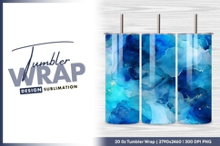 Blue ink alcohol fluid art background tumbler png Product Image 1